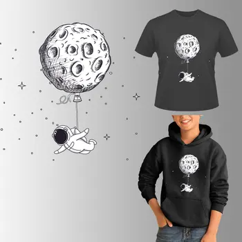 Çocuk Spaceman Demir On Yamalar Giyim İçin Termal Çıkartmalar Şerit Giysi Aplike DIY Yama Çıkartması Yamalar Ropa