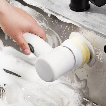Çok fonksiyonlu Elektrikli Temizleme Fırçası El Kablosuz Bulaşık Yıkama Fırçası Mutfak Bulaşık Makinesi Fırçası Küvet Karo Temizleme Fırçası