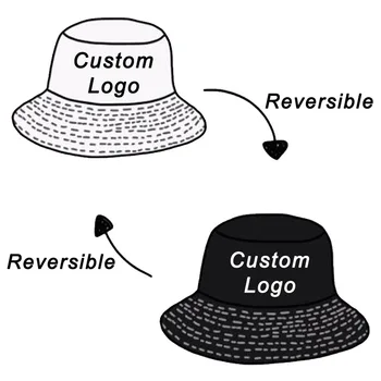 Özel Logo İsteğe Bağlı Renk Balıkçı Balıkçılık İki Taraflı Kap İki Taraflı Çift Taraflı Kullanım Geri Dönüşümlü Aşınma Özel Kova Şapka