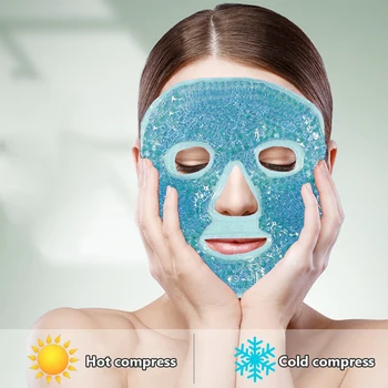 Unisex Buz Jel Yüz Maskesi Yeniden Kullanılabilir Yüz Maskesi cilt Bakımı Rahatlatmak Yüz Ödem Sıcak Soğuk Terapi Güzellik Cilt Bakımı Araçları Bayan Hediye